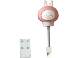 Luminária Noturna Usb Levemolo Coelho Rosa Em Abs Compacto Com