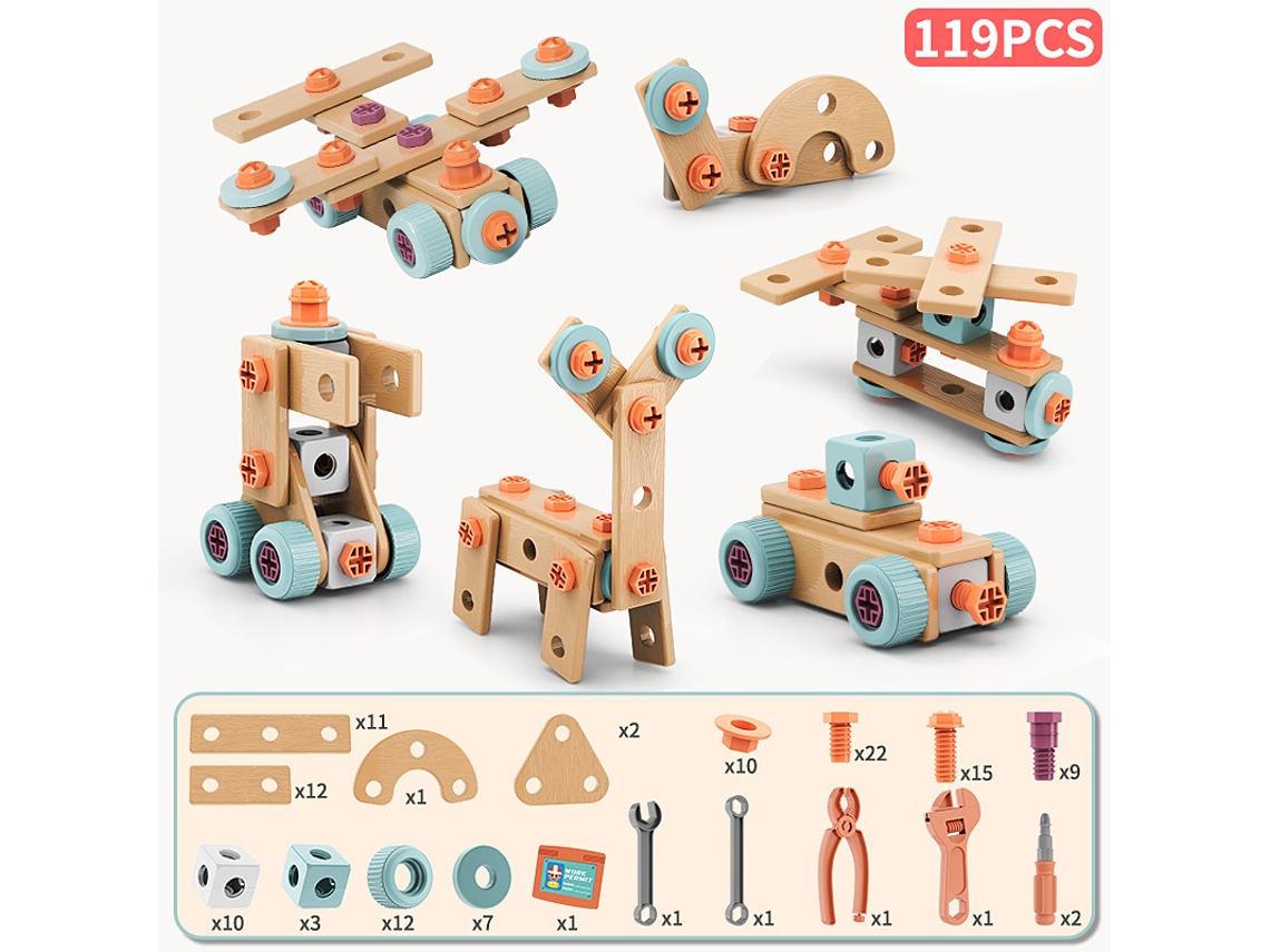 Conjunto De Ferramentas Infantil, 119 Pcs Brinquedos Educativos Para Montar, Presentes De Aniversário/natal Para Crianças Cuich