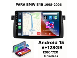 Ecrã 9 polegadas Android 15 PRIME KANG para BMW E46 1998-2006, 6GB+128GB, Wi-Fi, 8 núcleos, Carplay, HEXINEX