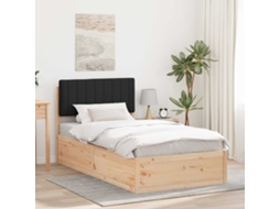 Vidaxl Estrutura De Cama Com Cabeceira Estofada Preto 100 X 200 Cm