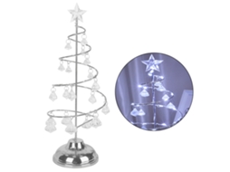 Rebe-lâmpada De Natal Led Em Espiral Com Baterias E Cúspide Estrela Para Mesa Decoração Lar Dormitório Prata
