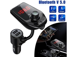 Transmissor Fm Bluetooth Yizhood D5 Lcd Grande Modos Reprodução Preto