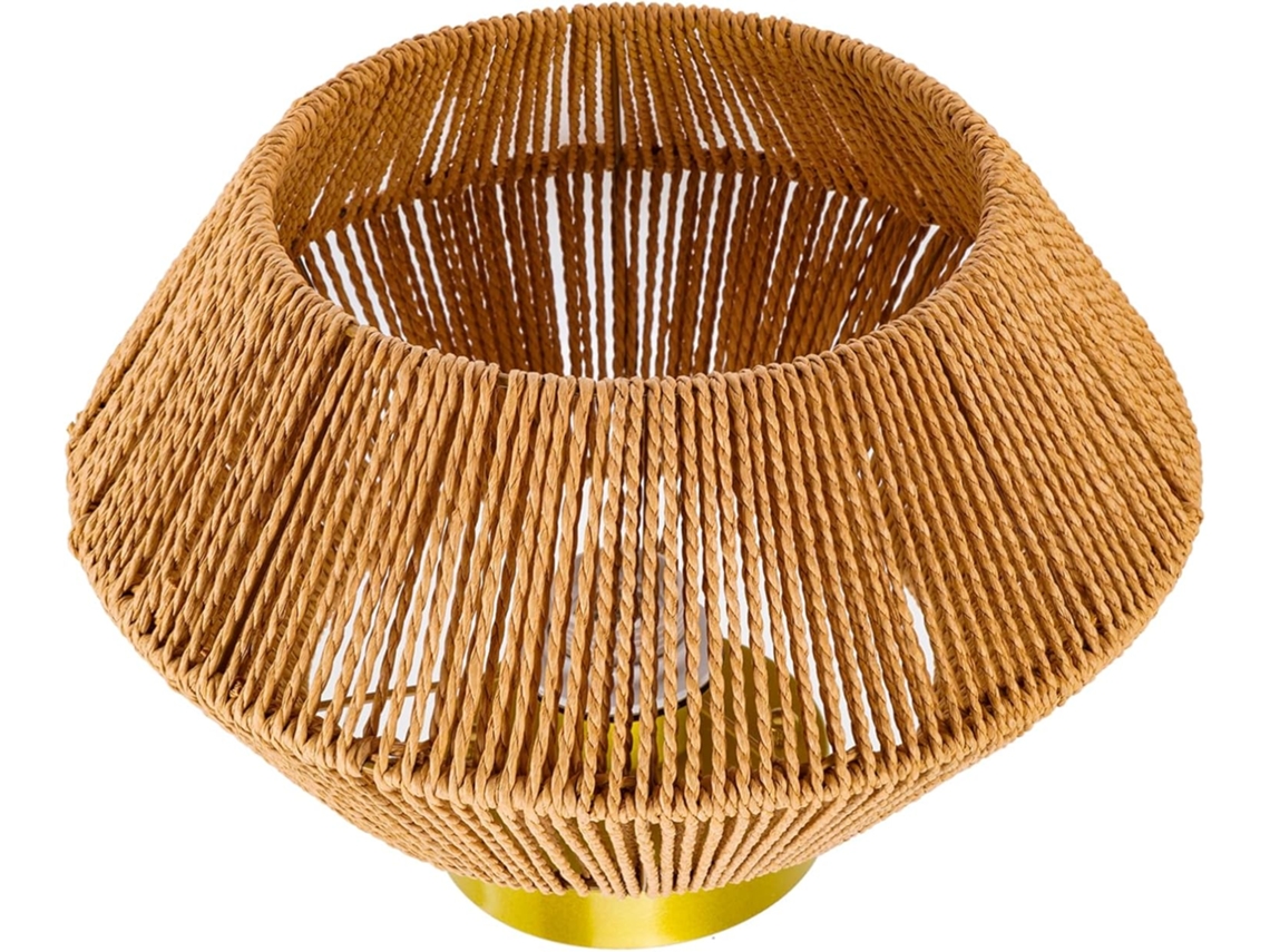 Luminária Pendente/de Teto Artesanal Em Rattan E Bambu Para Quarto Ou Sala De Estar.