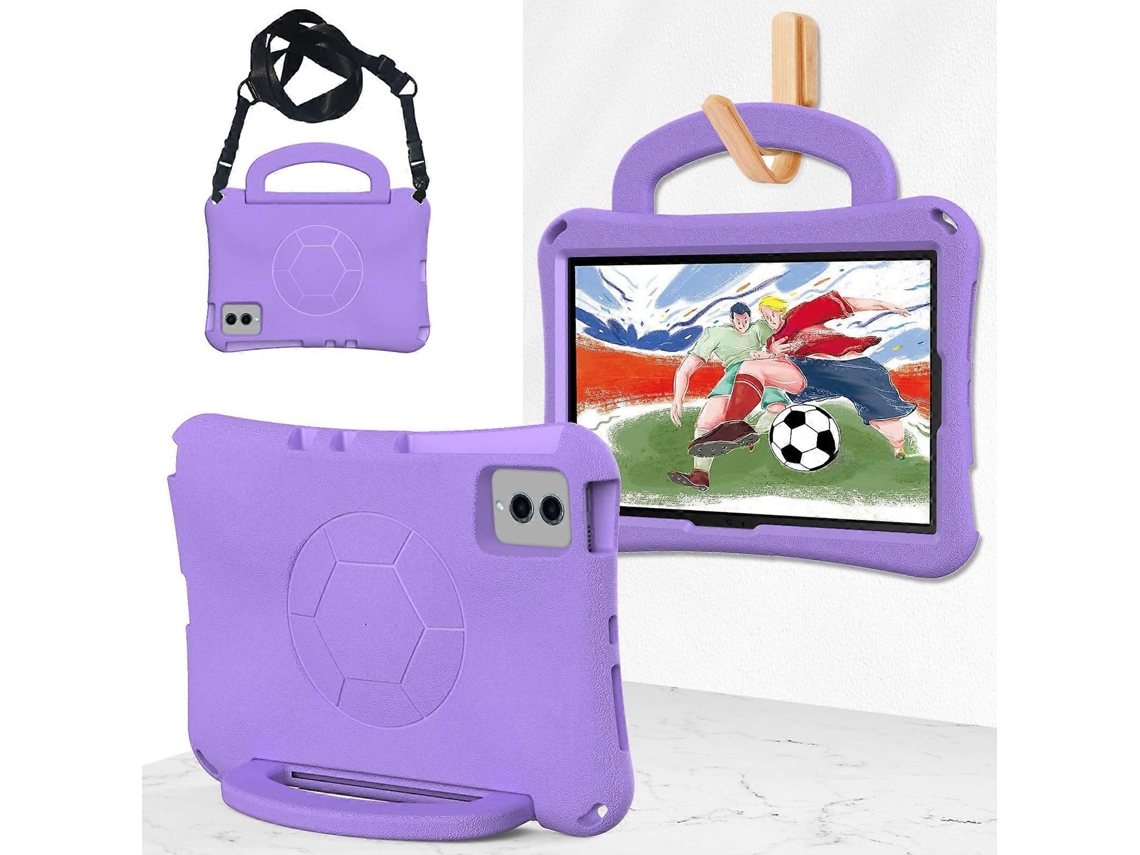 Capa Para Tablet Lenovo Tab M11 / Xiaoxin Pad 11 2024 Com Alça Em Formato De Bola De Futebol, Feita De Eva Resistente A Impactos.