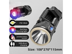 Lanterna Led Recarregável De Alta Potência, 10.000 Lúmens, Lanterna Portátil De Acampamento Movida A Energia Solar Com Banco De Energia. Olysi Shop