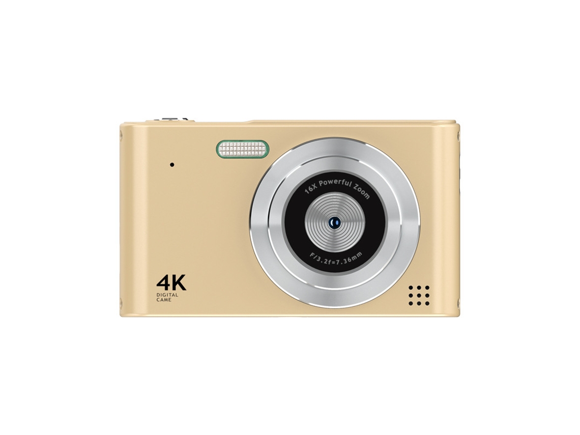 Câmera Digital Ultra Hd 4K H15 Com Foco Automático E Zoom 16X Mini Câmera Compacta Dourada