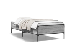 Bed Frame, Bed Frames Vidaxl Cinzeto Madeira Processada (90 X 200 Cm)