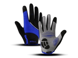Luvas Unissex para Ciclismo e Caminhadas Ao Ar Livre, Grossas, Respiráveis, Antiderrapantes e com Absorção de Impacto. MDUG (azul G)