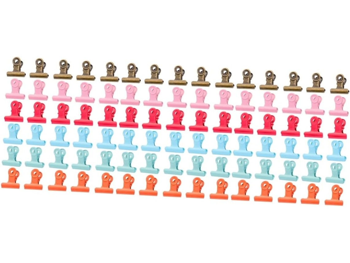 Conjunto de 120 clipes redondos de metal para mesa e escola, clipes de papel sortidos e organizador.