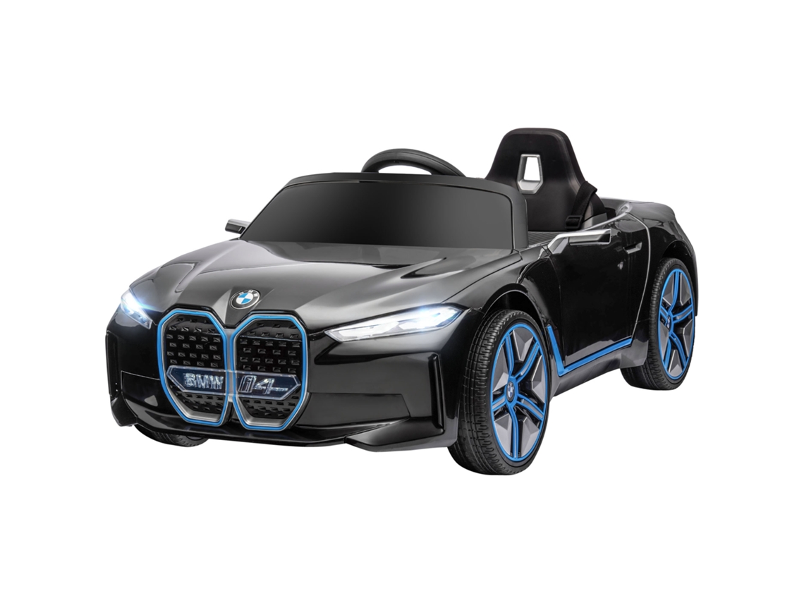 Carro Elétrico Infantil I4 Licenciado 115x67x45cm Preto/azul (controle Remoto, Buzina, Faróis, 12v, Pp Metal)