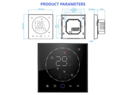 Lurelia Termostato Residencial Inteligente Programável Com Wi-fi E Tela Sensível Ao Toque Colorida Para Aquecimento De Caldeira Ac95 240v Preto