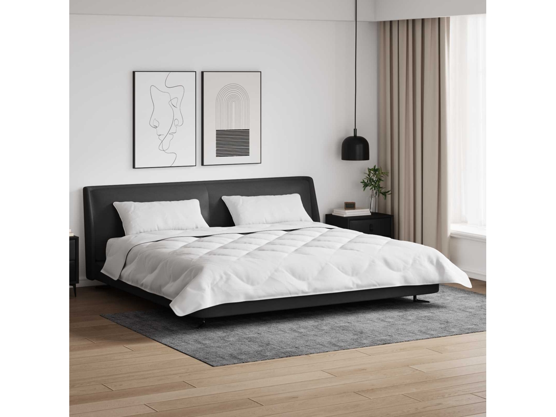 Vidaxl Edredom De Inverno Com Travesseiro 3 Unid. Branco Microfibra