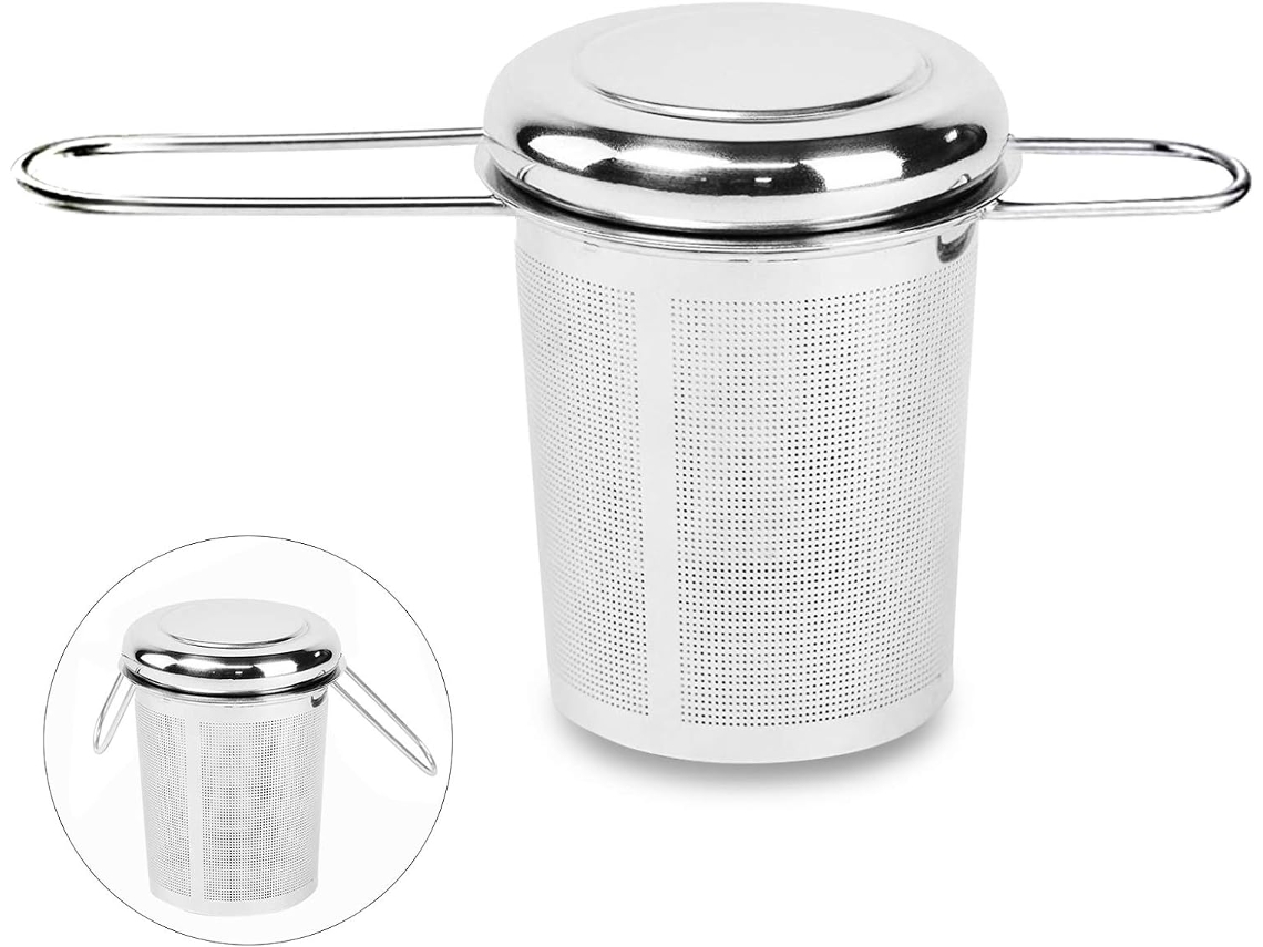 Infusor De Chá Em Aço Inoxidável Com Malha Fina, Com Alça E Tampa Dobráveis, Para Pendurar E Preparar Chá Café A Granel, Fa