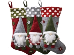 Meias De Natal Grandes , Meias Clássicas De Papai Noel Para Adultos E Crianças, Em Formato De Saco De Doces. Olysi Shop (pacote Com 3)