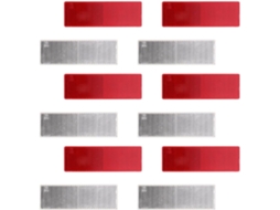 Operitacx 12-adesivos Automotivos Refletivos De Plástico Vermelho E Branco, 12 Peças, Adesivos Fáceis De Aplicar E