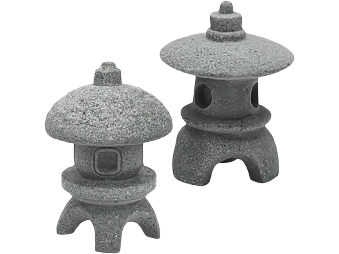 Pequenos Pagodes Zen de Pedra para Jardim, Ideais para Decorar o Ambiente Externo e a Entrada da Casa CHABERLU
