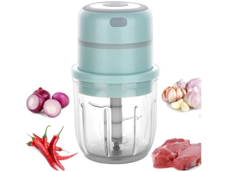 Mini Espremedor De Alho Elétrico Processador De Alimentos Elétrico Picador Sem Fio Poderoso Recarregável Por Usb 300ml Verde Veanxin Vaenxin