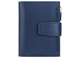 Cartão De Dinheiro Curto De Couro Macio, 12 Compartimentos Para Cartões, 12*10*3cm, Azul Royal