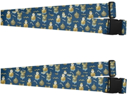 Conjunto De 2 Cintas Bagagem, Douradas E Azuis, Com Estampa De Boneco Neve E Laço, Resistentes E Ajustáveis, Para Mala