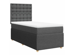 Cama com Molas/Colchão 80x200 Cm em Tecido Cinzento Escuro MAISON EXCLUSIVE