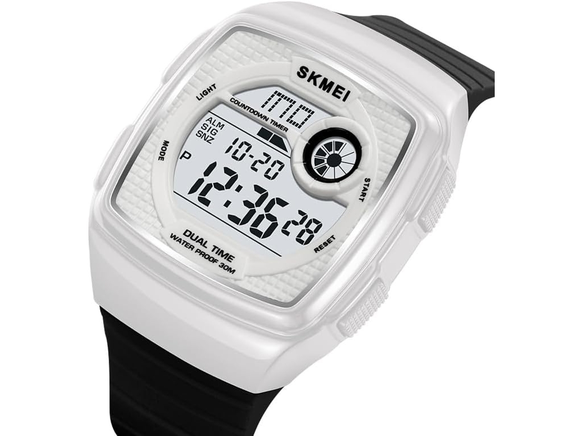 Lurelia Relógio Digital Desportivo, Visor Digital, Led, Cronómetro, Alarme, Data/calendário, 12/24h, 3mm, 255 Mm, 13,3 Mm, 30,5 Mm, Tpu, Branco