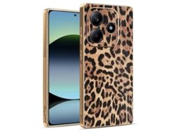Capa Tkdaddy Para Xiaomi Redmi Note 14 5g Com Estampa De Leopardo, Couro Sintético Revestido, Pc Tpu Galvanizado