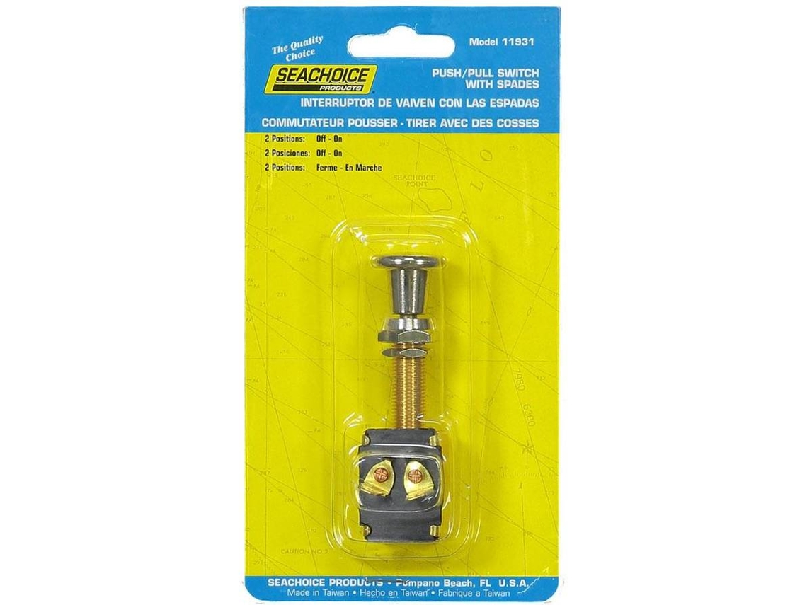 Painel SEACHOICE Push Pull Switch Off On Prateado