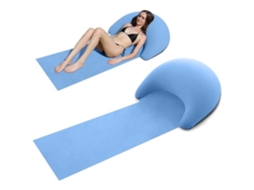 Esteira de praia inflável 160*70cm à prova de areia (azul)