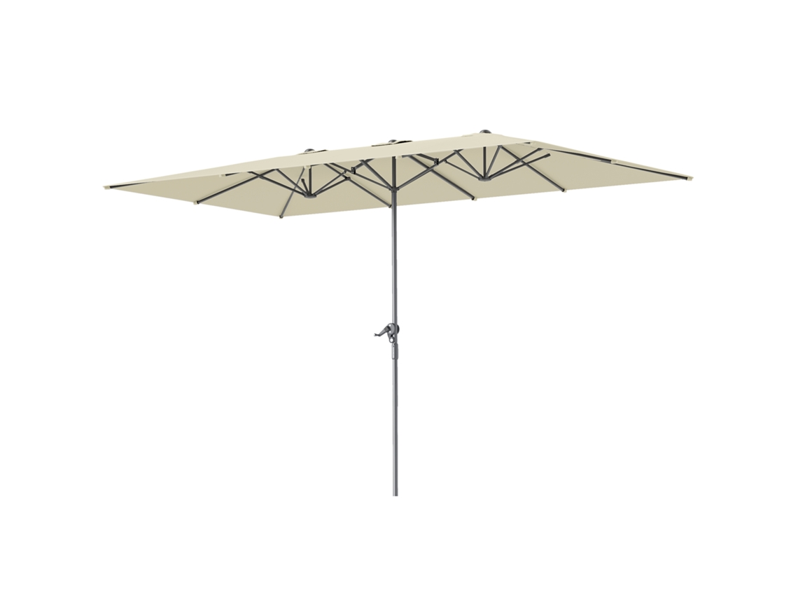 Guarda chuva Duplo 4,5x2,6 M para Terraço Externo com Manivela Impermeável e Proteção Creme Uv50+ Ge