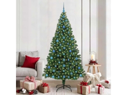 Vidaxl Árvore De Natal Artificial Verde 210 Cm Pvc, Aço E Plástico