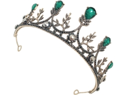 Coroa retrô com liga metálica decorada com strass para cabelo, acessório elegante.