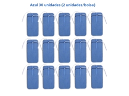 Adesivos de Eletrodo Não Tecido, 5*9cm, com Conector de 2mm MDUG (azul, 30 Unidades, 5x9cm)