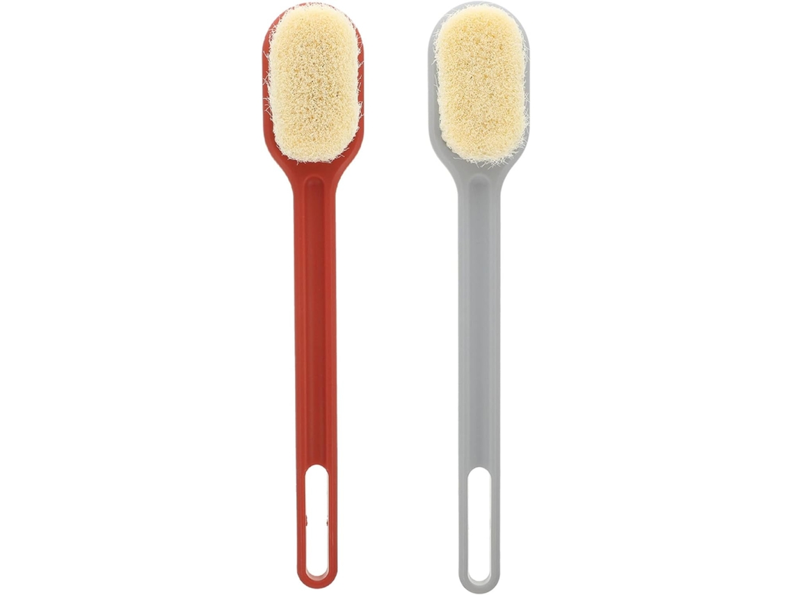 Conjunto Packove Com 2 Escovas De Banho Nylon Cabo Longo E Cerdas Onduladas Para Esfoliação Massagem, Ideais Para
