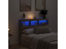 Cabecero Mueble con Luces LED 140x17x102 cm Roble Artesano