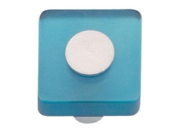Pomo cuadrado metacrilato azul 621az