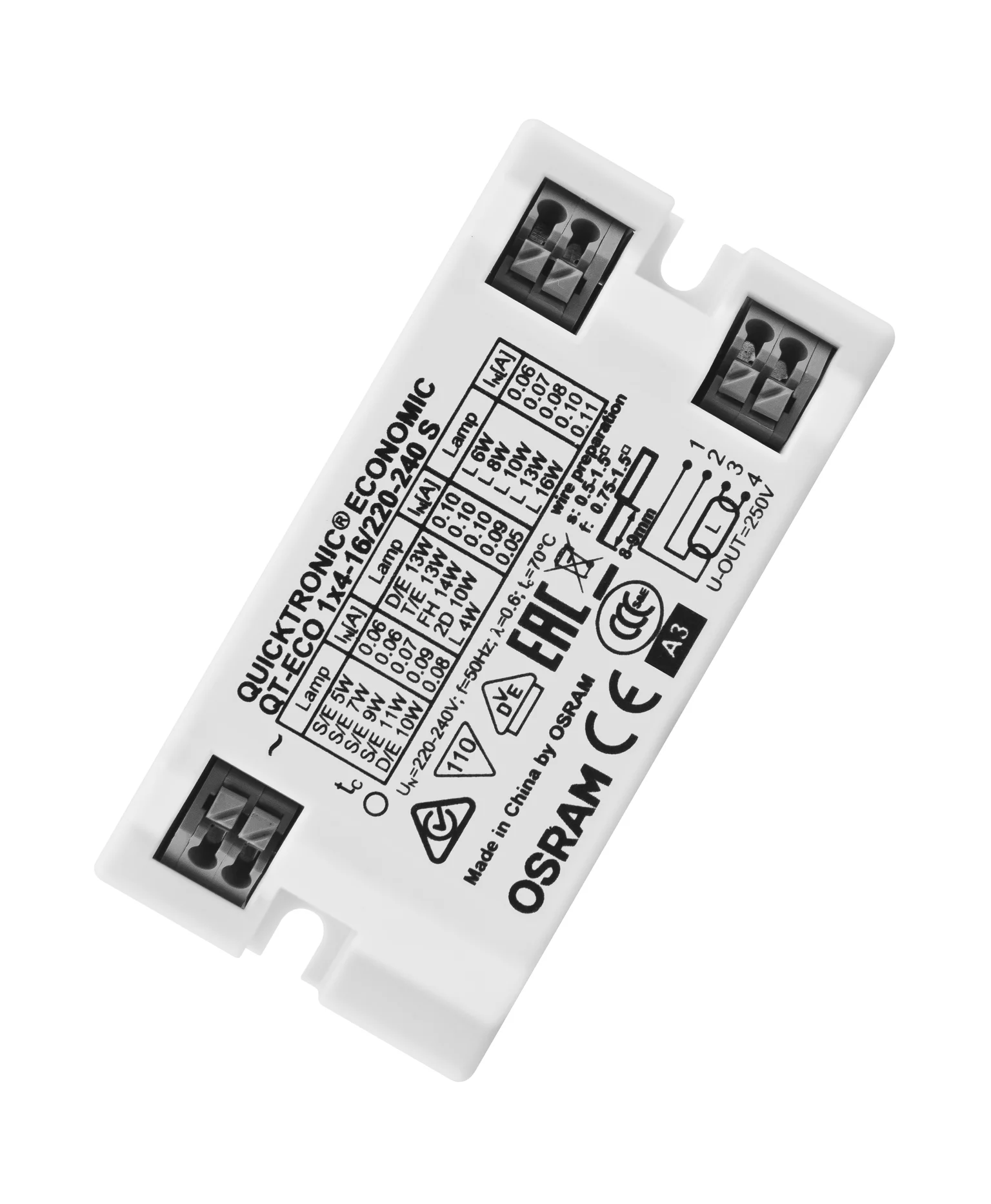 Balastro Evg Qt-Eco 1X4-16/220-240V S OSRAM