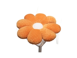 Pufe Redondo de Pelúcia com Bolinhas Estampa Margarida Estilo Nórdico Branco CHABERLU
