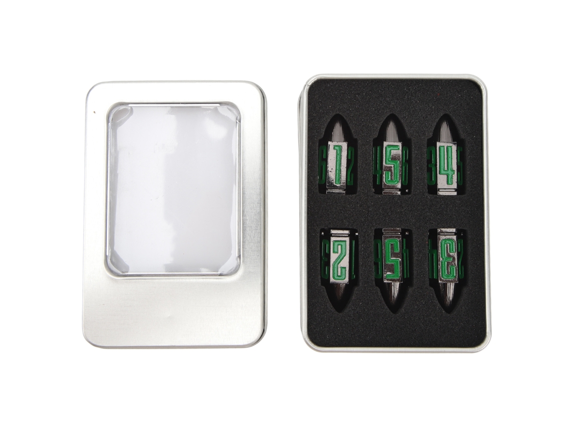 Ats set de Dados de Metal Verde Claro com 6 Peças para Jogos de Mesa Descompressão Dados Poliédricos