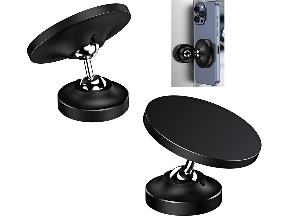 Suporte Magnético Duplo Dobrável Para Celular Ing, Com Rotação De 360°, Ímãs Fortes Para Todos Os Celulares, Pode Ser Usado Na Academia E No Carro (pr