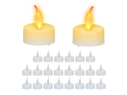 Conjunto De 24 Velas De Led Brancas (4,5 X 3,5 Cm) Com Efeito Realista De Chama Tremulante.