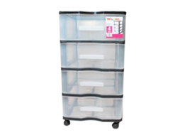 Cômoda Preta 4 Gavetas Com Rodas 67,5 X 37 X 39,3 Cm Acan