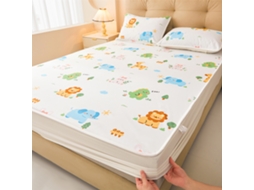 Protetor De Colchão Impermeável Czhhmart Desenhos Animados. 180cmx200cm (com Par De Fronhas) Leão