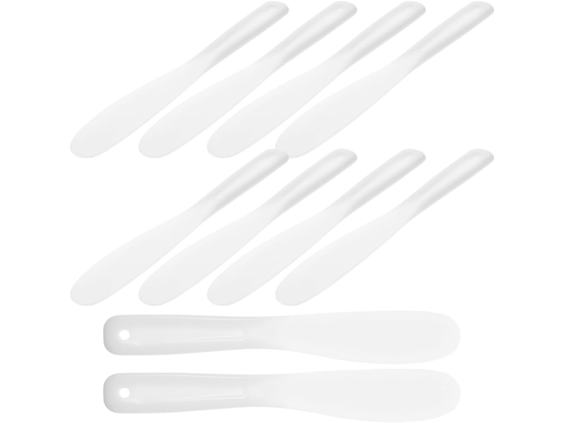 Espátulas de silicone para maquiagem, para aplicação precisa de cremes e máscaras.