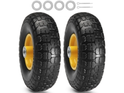 Conjunto De Rodas Pu Maciças 254mm Antifuros Para Carrinho Tekmaquinas