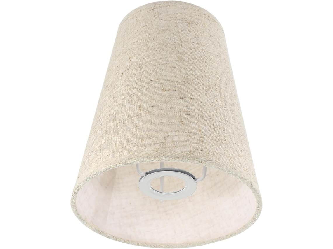 Lâmpada de Tecido Bege Vintage Elegante, Soquete E14. SFUSHOS