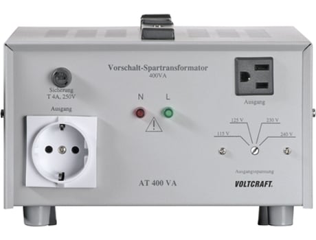 At 400 Nv Vorschalt Transformator, Spannungswandler, 115/125/230/240 V/ac / 230/240/115/12 Voltcraft (at 400va)