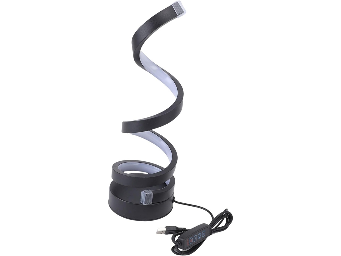 Luminária De Mesa Espiral Alumínio Cuifati Com 3 Cores Reguláveis, Luminária De Cabeceira Led Decorativa Para Quarto
