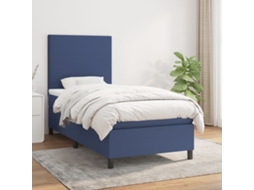 Cama De Solteiro | Camas Para Quarto | Cama Com Molas/colchão 80x200 Cm Tecido Azul