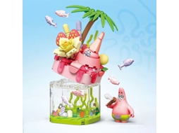(estilo 1) Modelo De Casa De Abacaxi De Blocos De Montar Do Bob Esponja E Patrick Com Luz