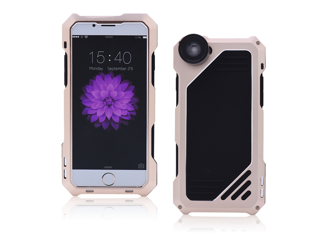 Capa Rugged para Telefone EOOCOO (com Lente, Dourado)